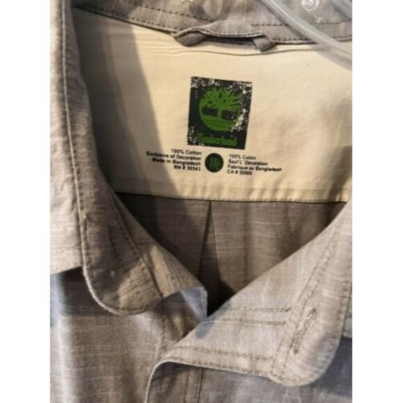 Timberland Button-Down Shirt Mens Sz XXL Tan Long Sleeve Cotton Rugged gorpcore - Picture 2 of 9